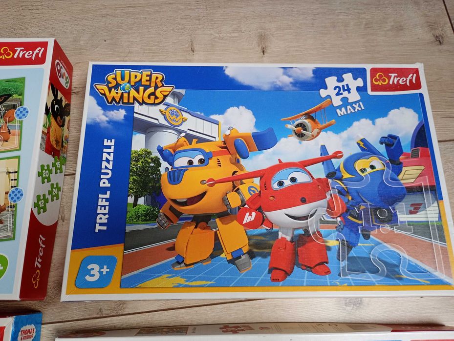 4 zestawy puzzli 3+/4+