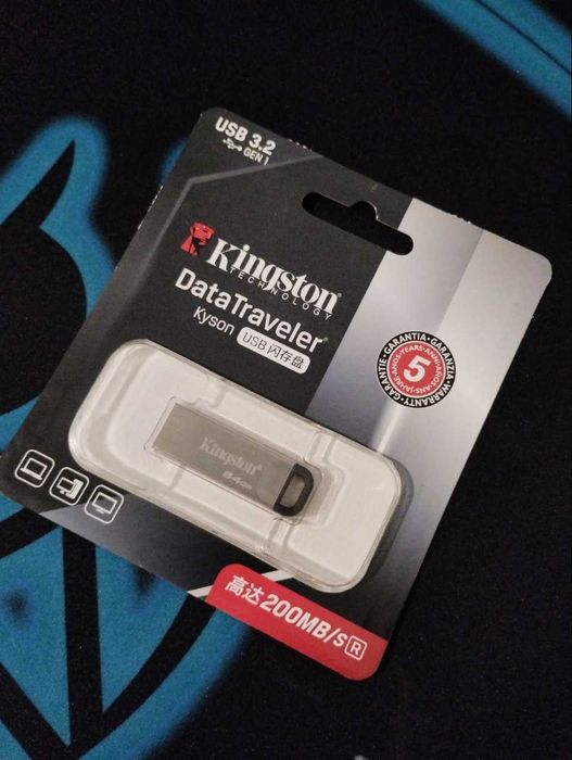 Флешка USB Kingston DataTraveler Kyson 64GB USB 3.2 Металлическая