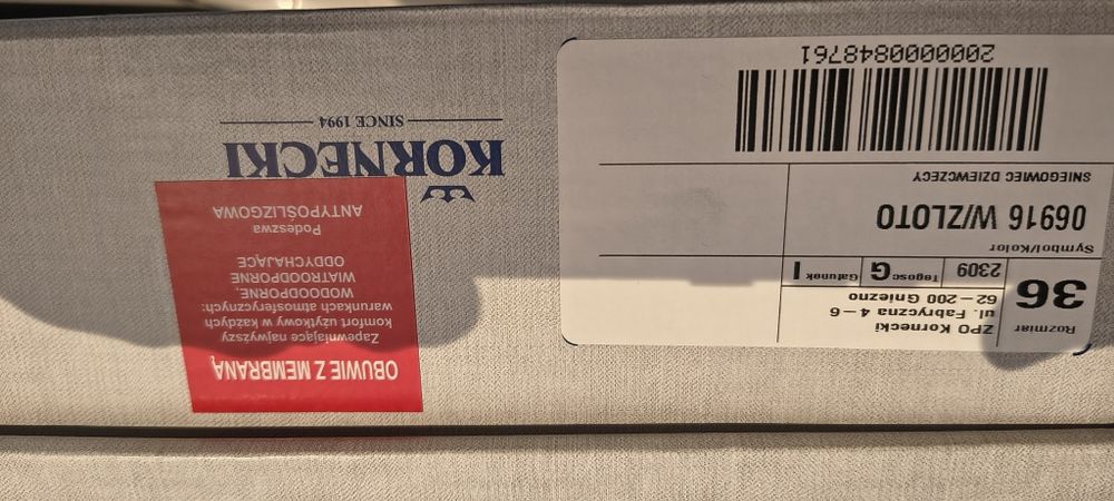 Buty Kornecki 36 zimowe z membraną 06916 złote wodoodporne kozaki