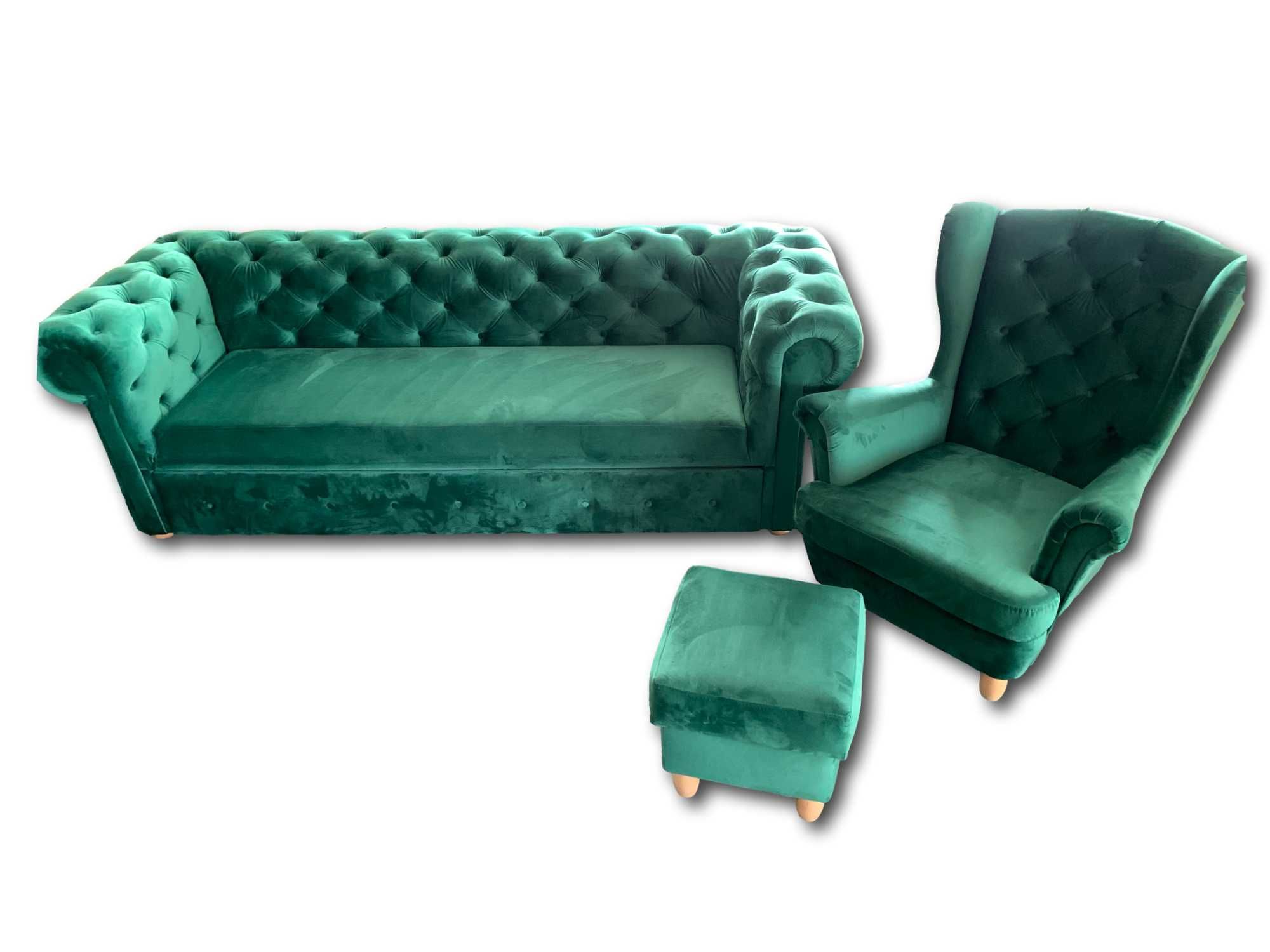 Chesterfield Sofa Trzyosobowa Funkcja spania