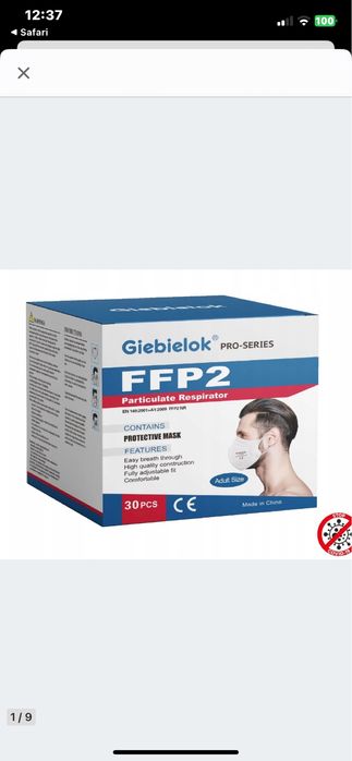 Maska maseczka OCHRONNA FFP2 , certyfikaty