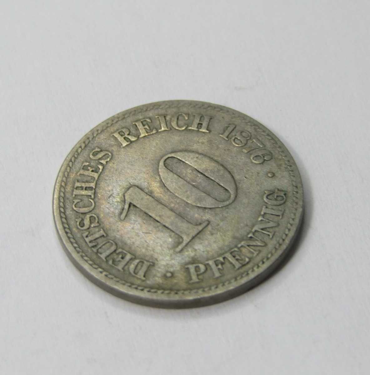 1876H German Reich 10 Pfennig - o escasso
