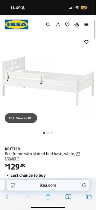 Cama infantil IKEA com colchão