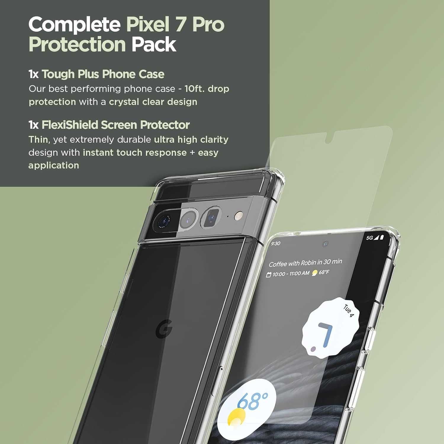 Прозорий чохол + захисна плівка для Google Pixel 7, 7 Pro (Case-Mate)