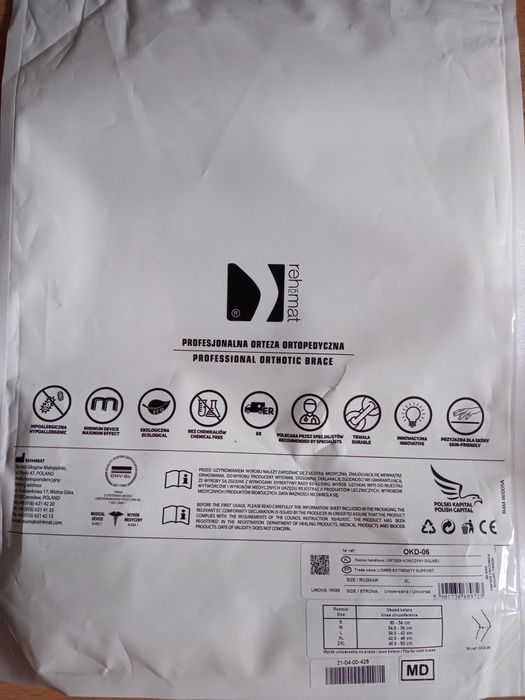 OKD-06 XL Orteza kończyny dolnej kolana stabilizator czarna black