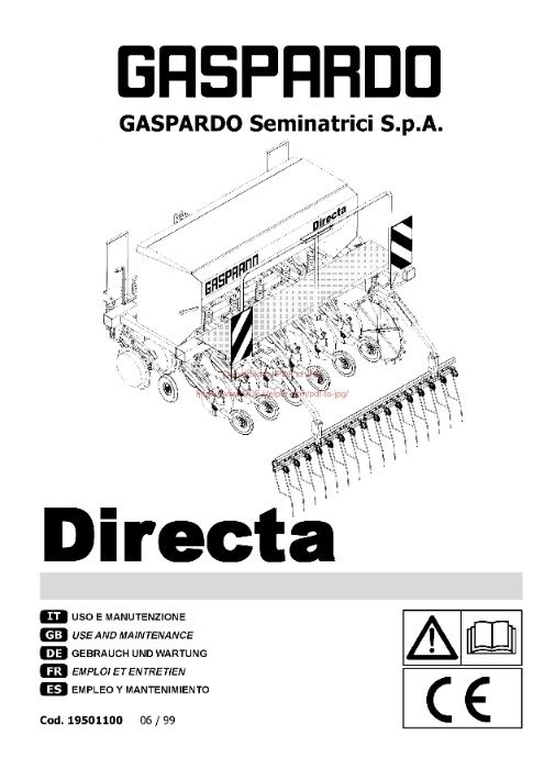 Instrukcja obsługi siewnik GASPARDO Seminatrici S.P.A.