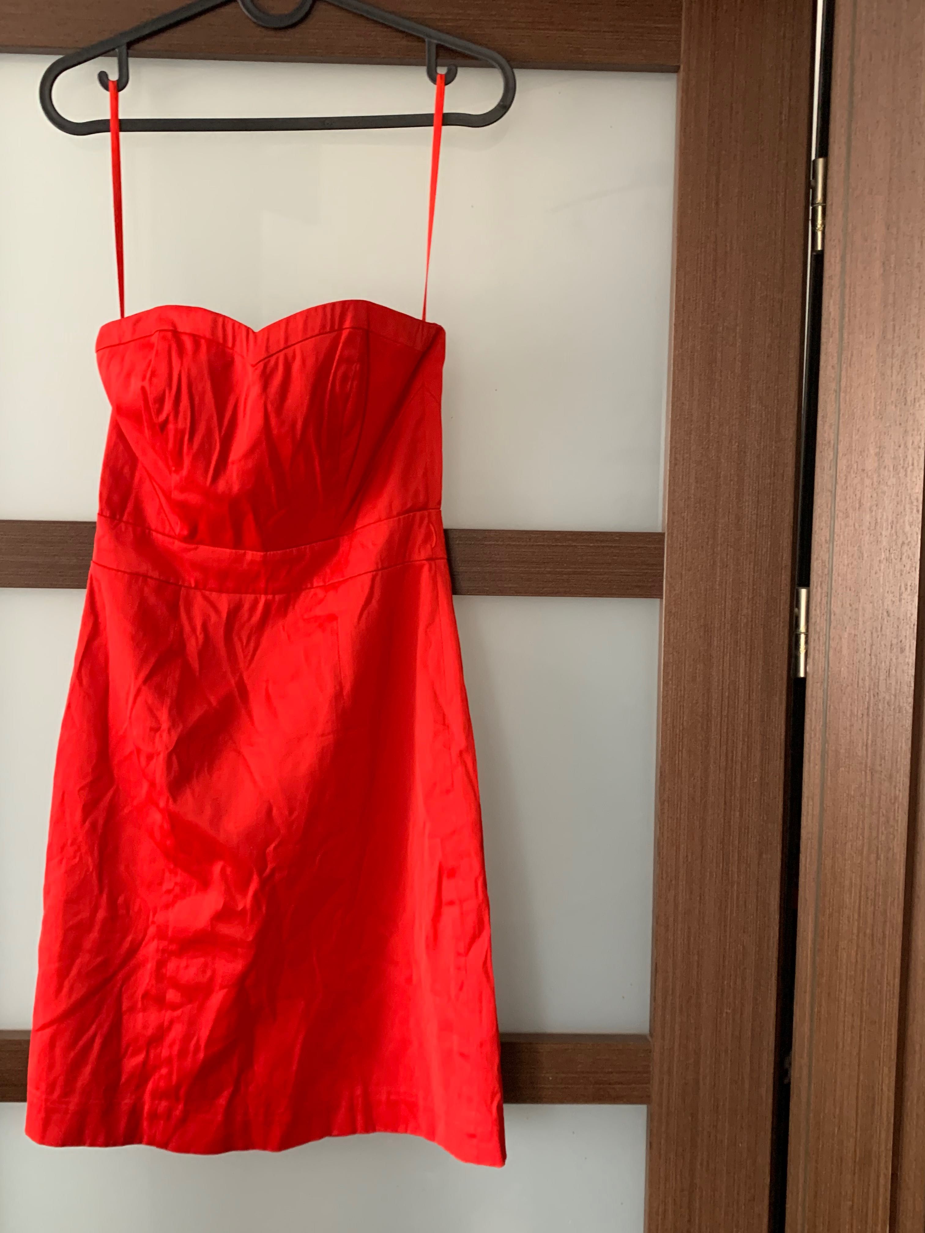 Czerwona sukienka elegancka hm rozmiar xs