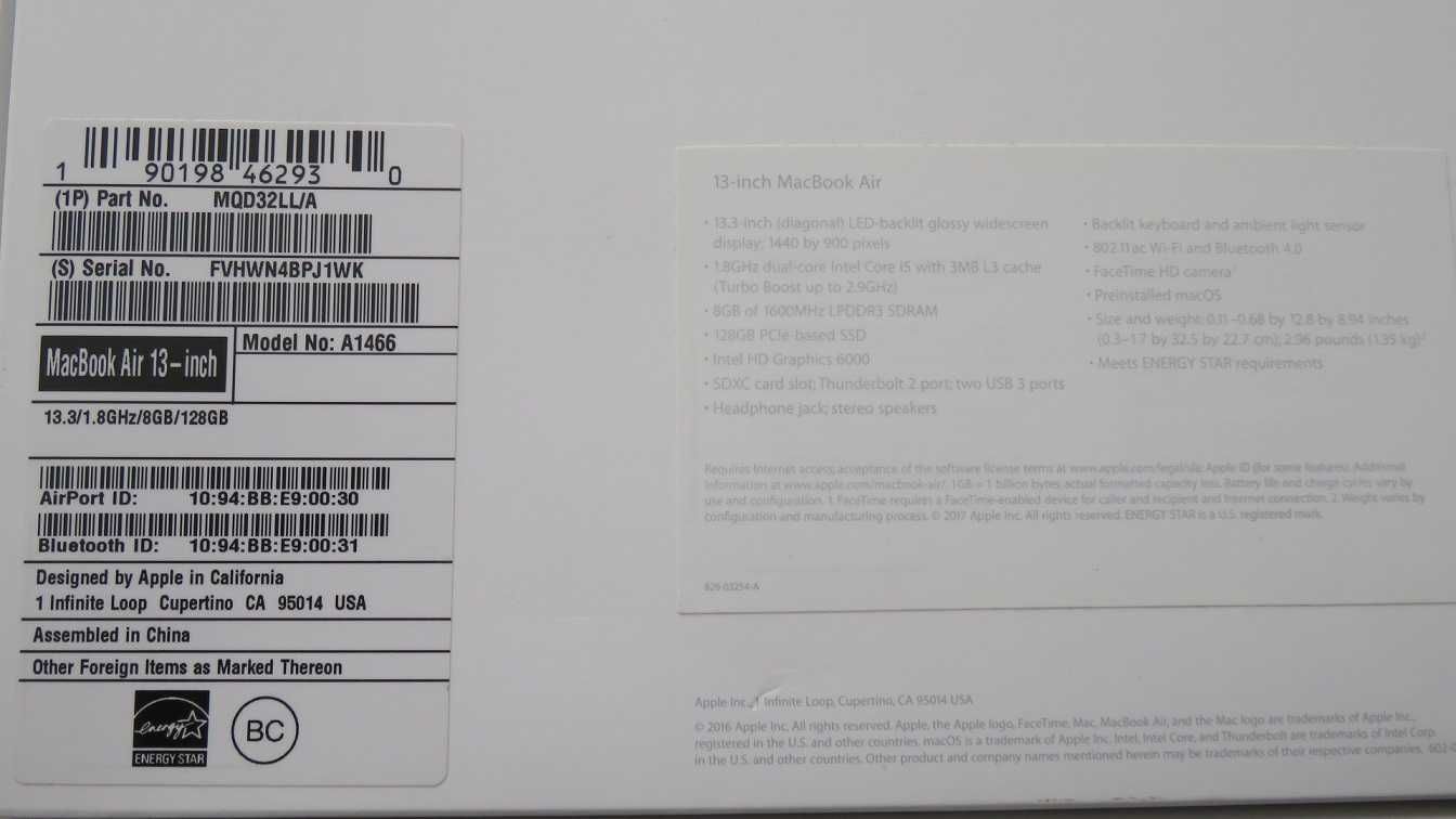 MacBook Apple Air 13' i5 128gb 2017r stan idealny