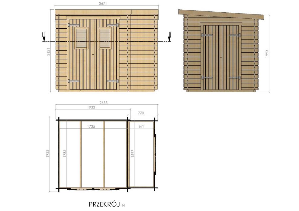 Domek Drewniany Ogrodowy Narzędziownia Składzik MEG032