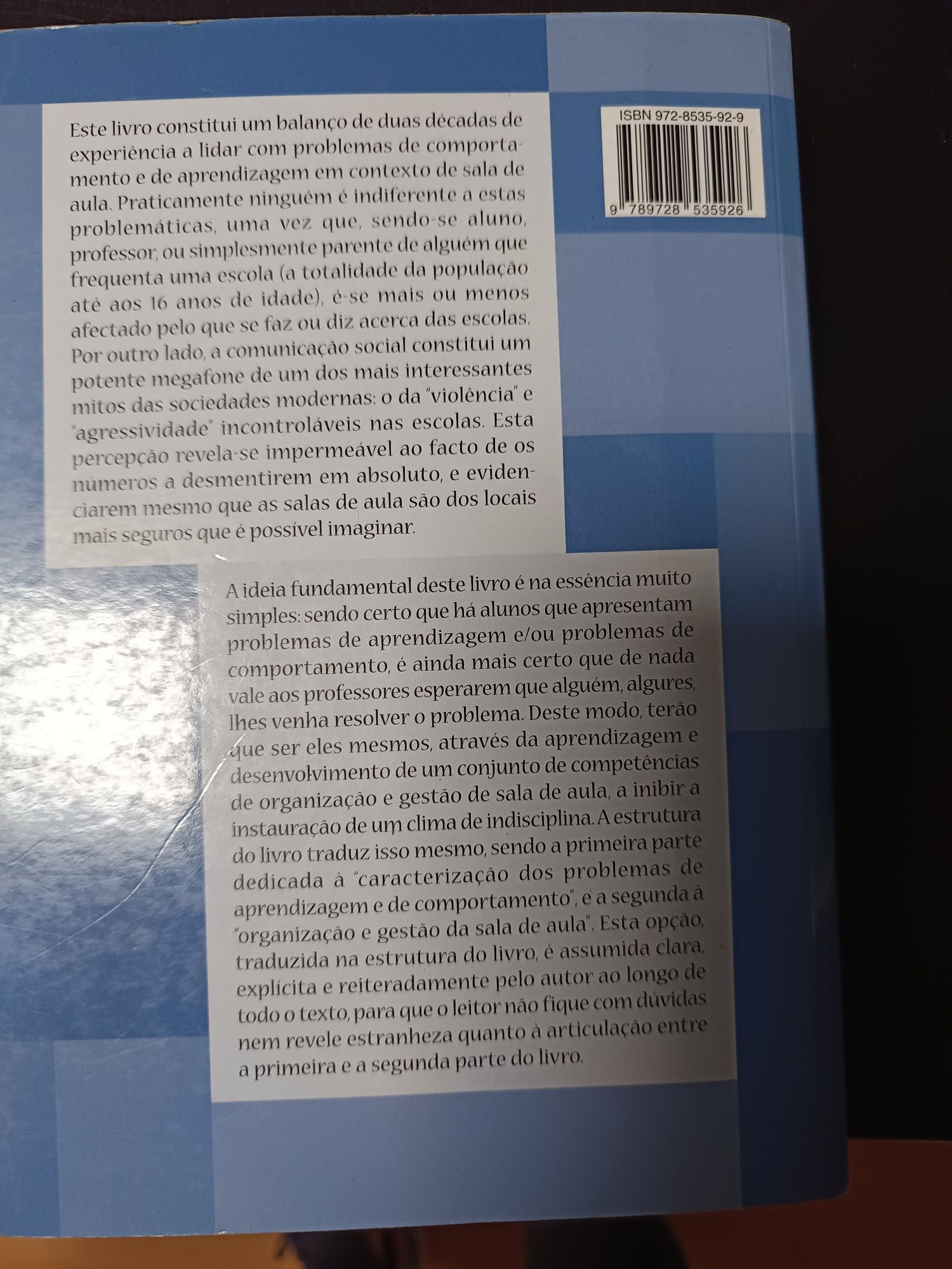 Problemas de comportamento, probl.  aprendizagem e prob. ensinagem