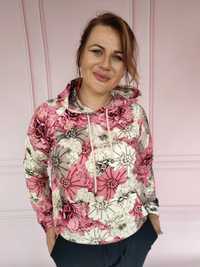 Bluza z kapturem w kwiaty 36-48