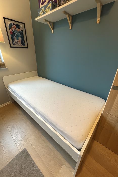Łóżko IKEA SLÄKT z materacem HAFSLO 90x200 cm