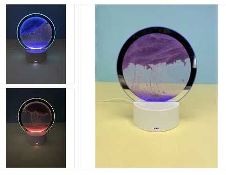 Пісочний Нічник 3D хиткі піски з Led підсвічуванням, пісочний годинник