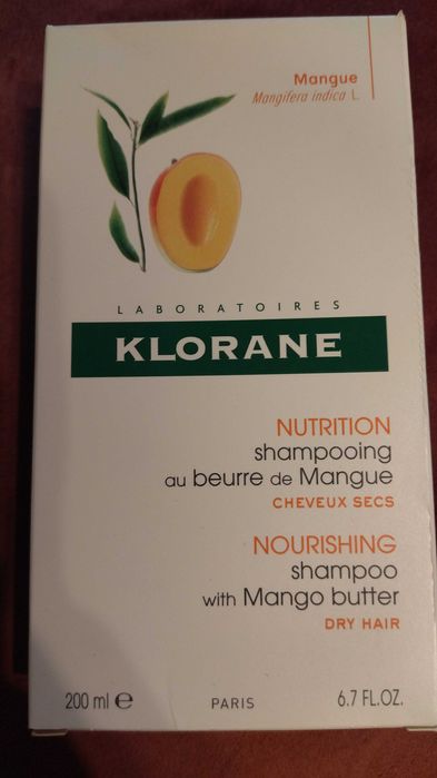 Klorane Szampon na bazie mango do włosów suchych, 200 ml