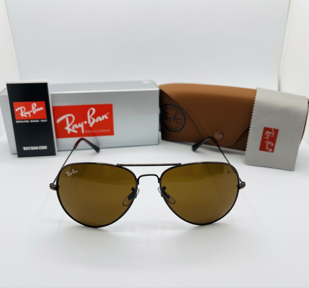 Солнцезащитные очки Ray Ban Aviator 3026 Bronze|Brown 58мм стекло
