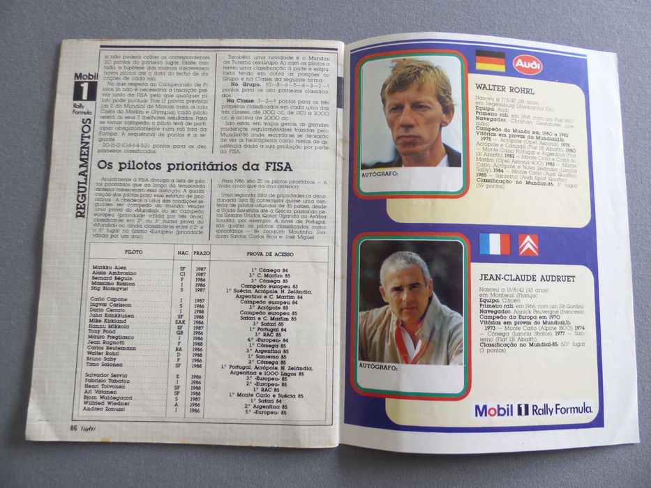 Mini Guia Turbo Rali de Portugal 1986