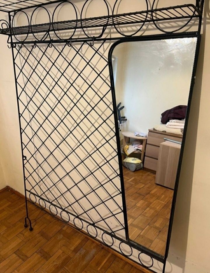 Unikatowy Wieszak z Lustrem PRL Loft