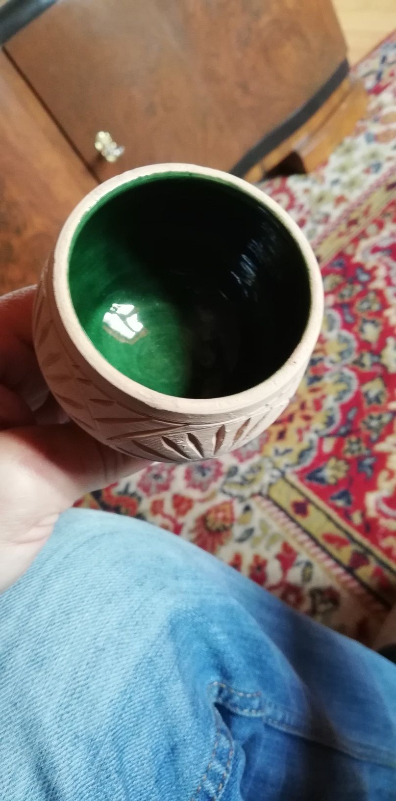 Ceramika komplet do wina PRL