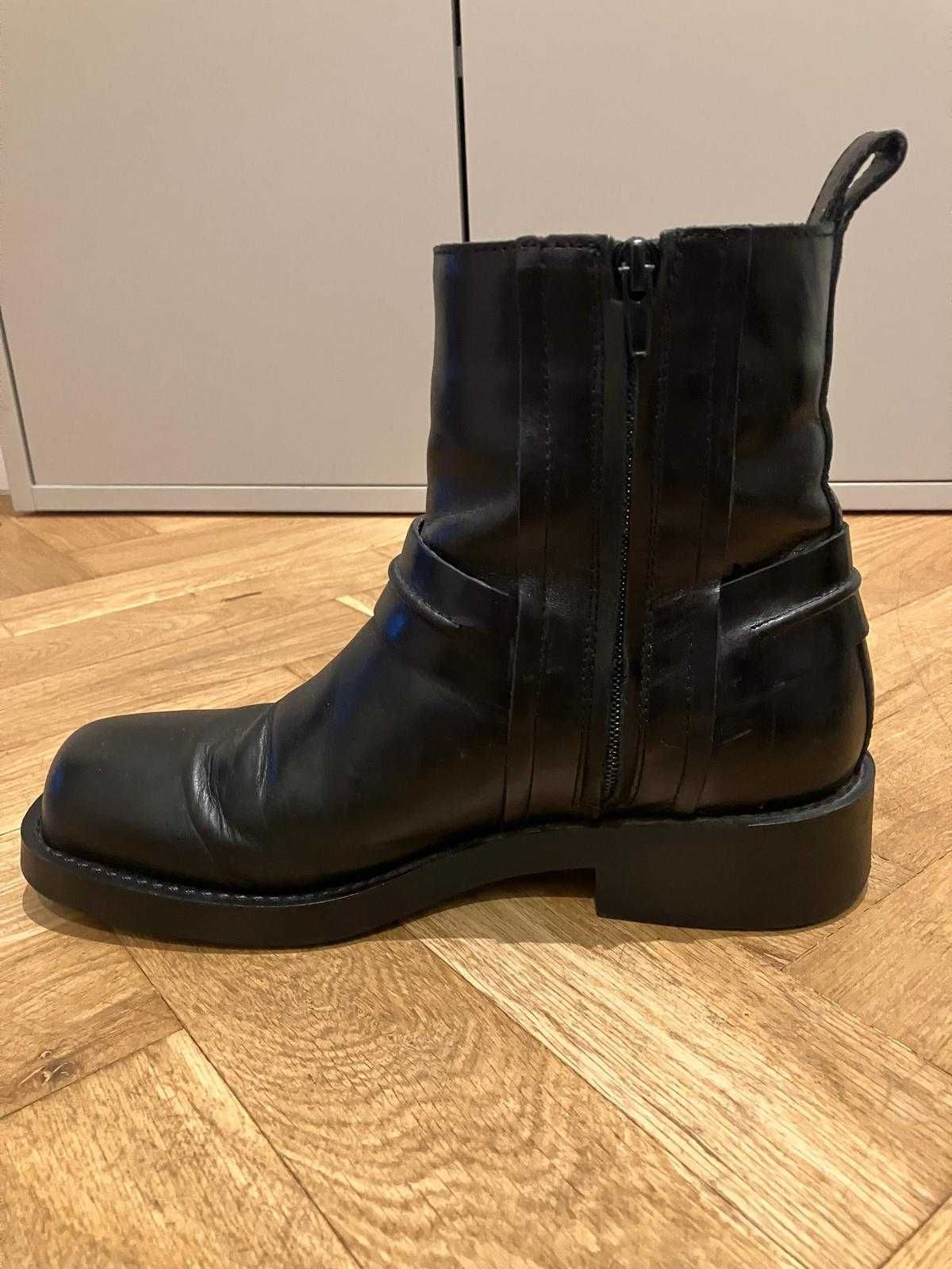 Buty skórzane typu biker, ZARA, rozmiar 39