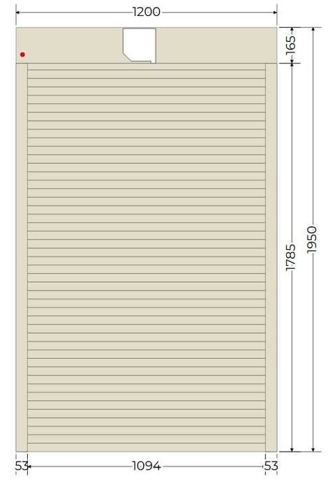 Roleta zewnętrzna elewacyjna beżowa 1200x1950 - (1094x1785 w świetle)