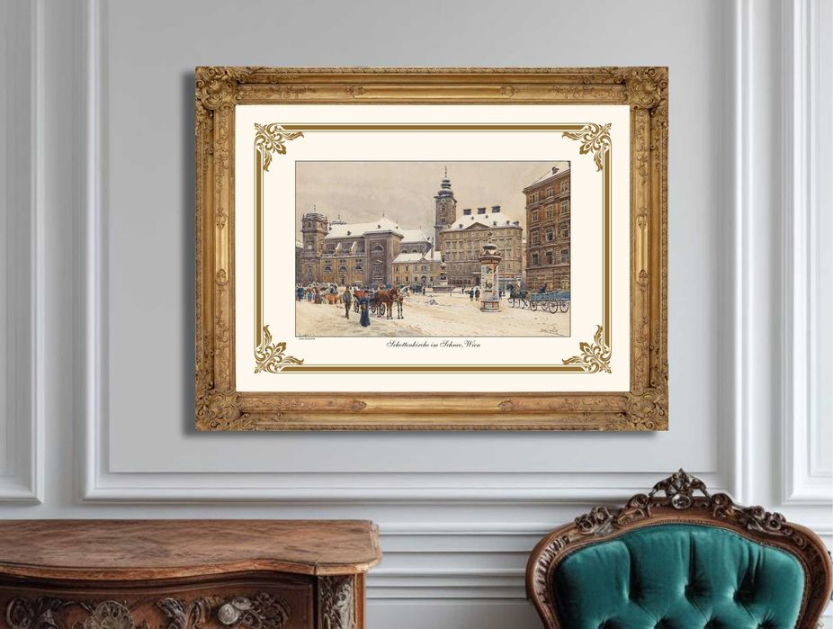 Wiedeń w Litografii, okres Cesarstwa Austrii, wymiar 57,5cm x 43,5cm