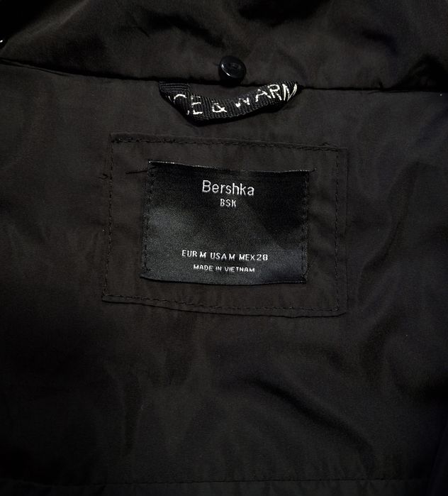Куртка женская тёплая стильная чёрная стеганая Bershka (BSK)