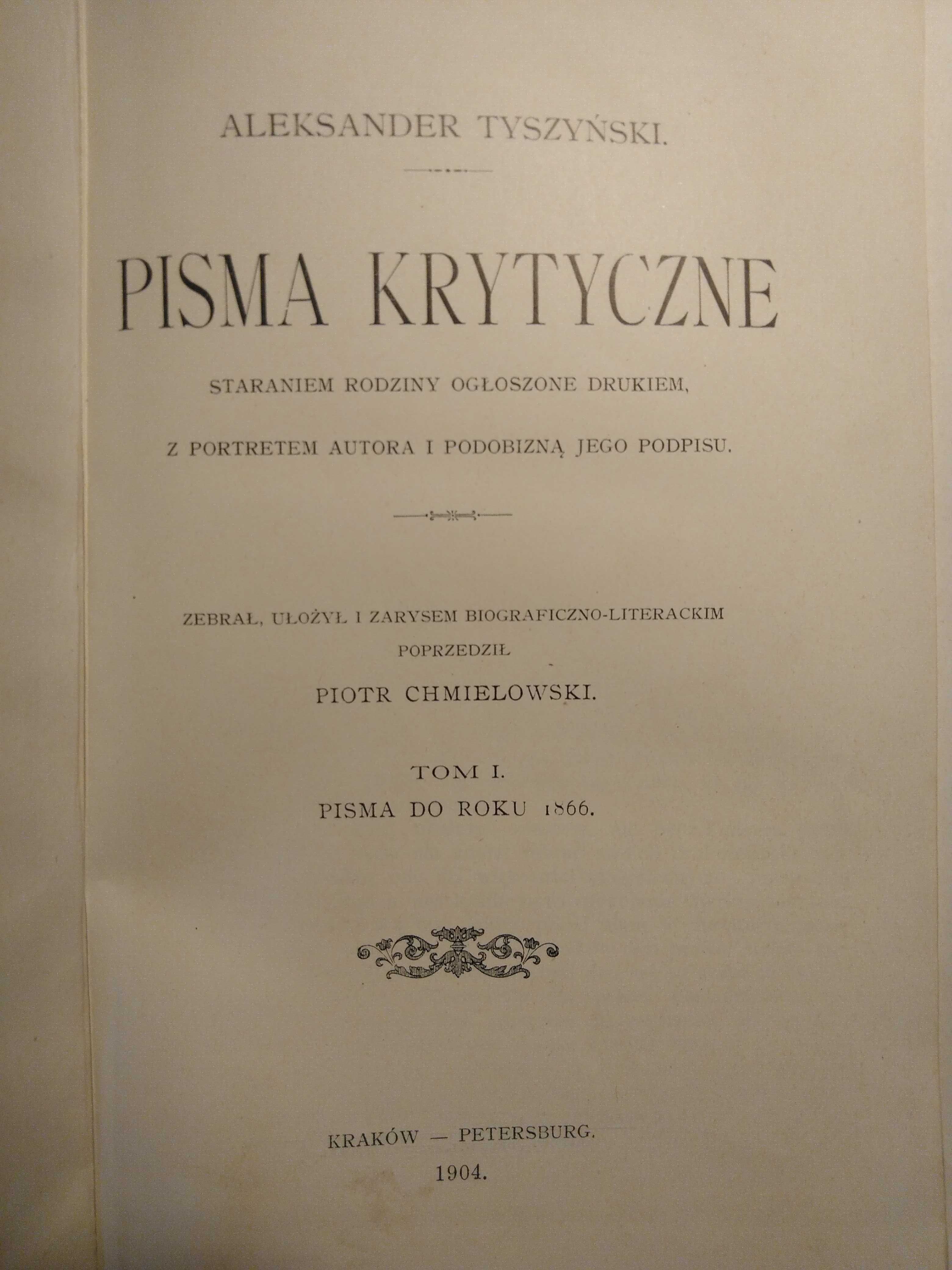 Aleksander Tyszyński - Pisma krytyczne - 1904