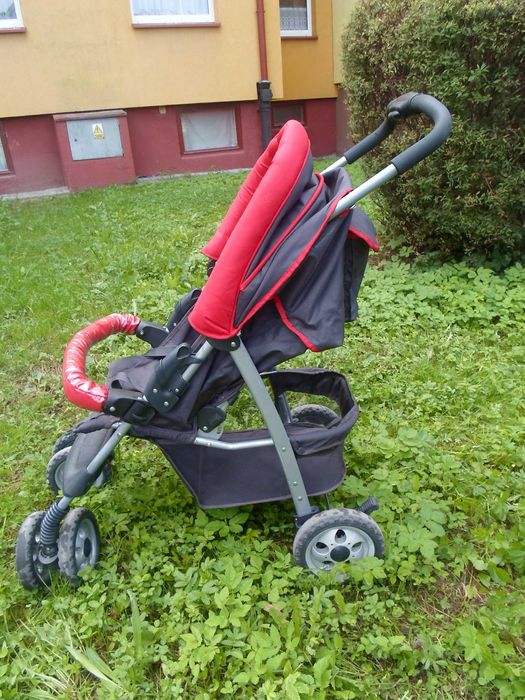 Spacerówka firmy Meggy w kolorze grafitowo- czerwonym