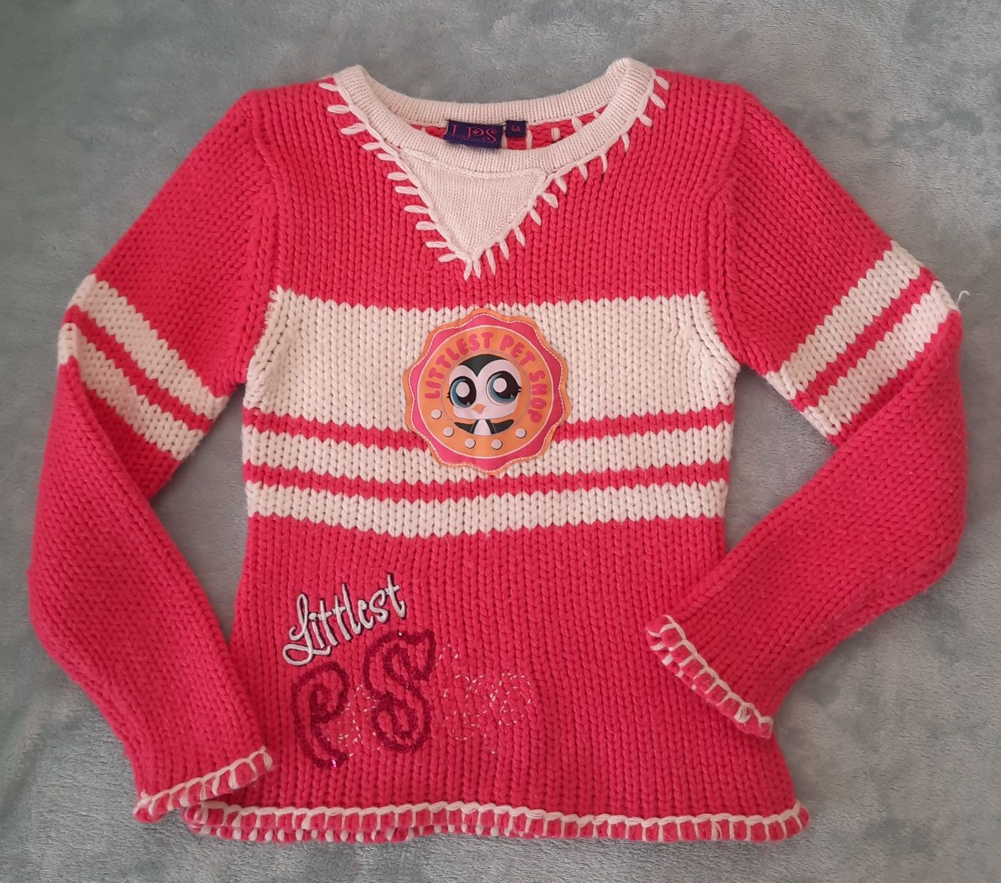 Sweter dziewczęcy rozm. 116  Littlest Pet Shop używany