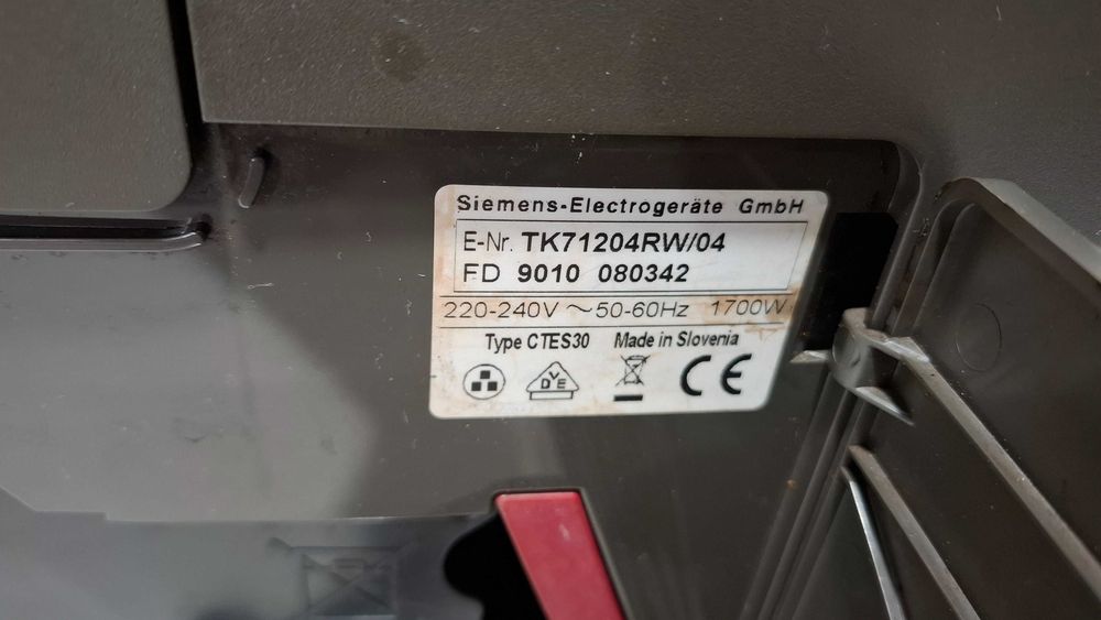 Ekspres do kawy, Simens CTES30, TK71204RW/04, uszkodzony