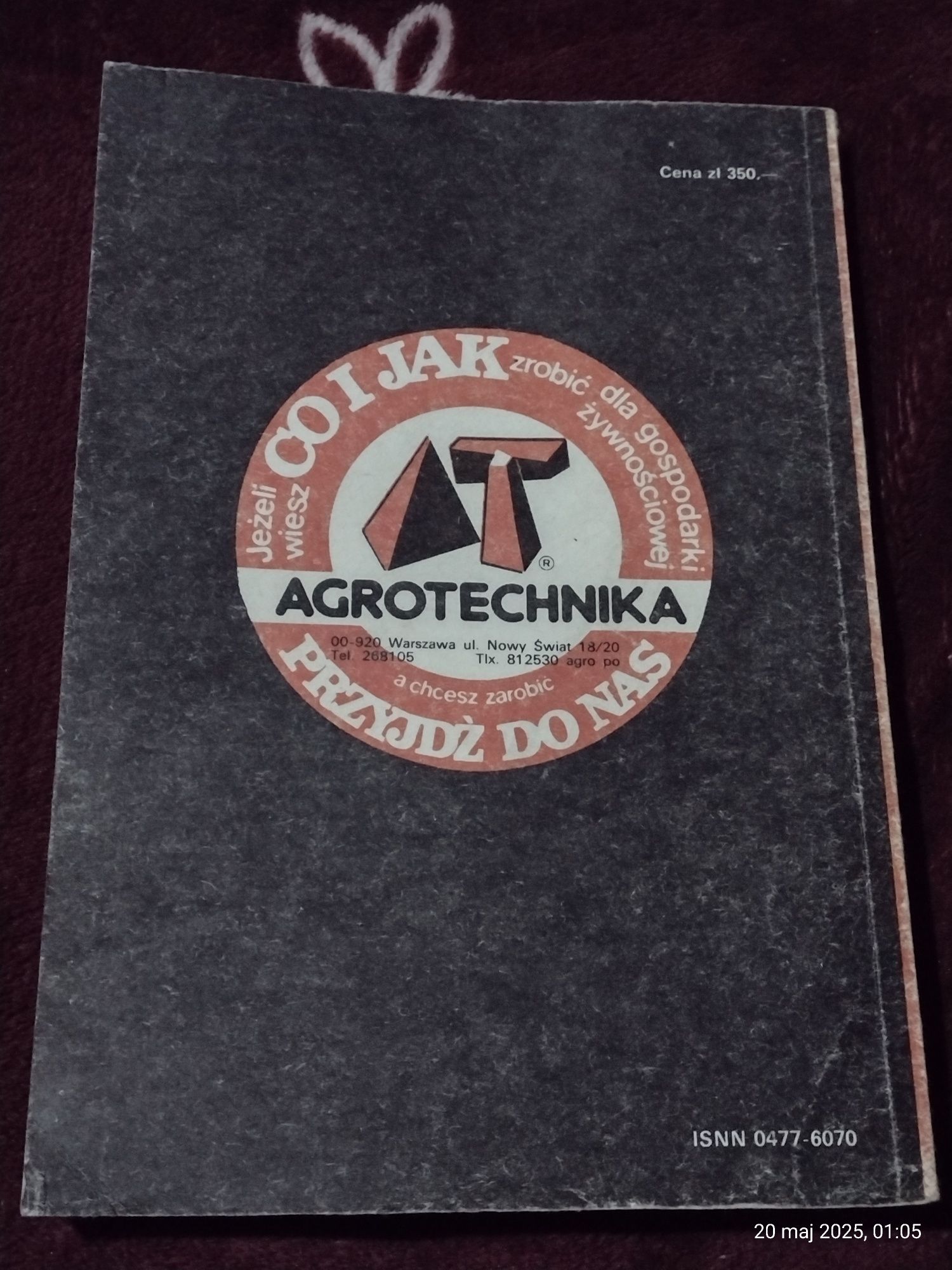 Poradnik rolnika i pszczelarza 1989 kalendarz