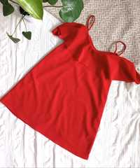 Czerwona sukienka z falbanką wassyl rozmiar xs s