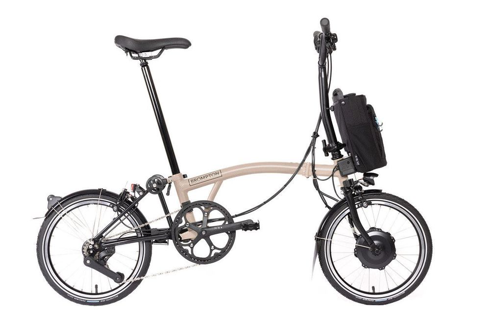 Brompton Electric Bike, C-Line, Dune Sand