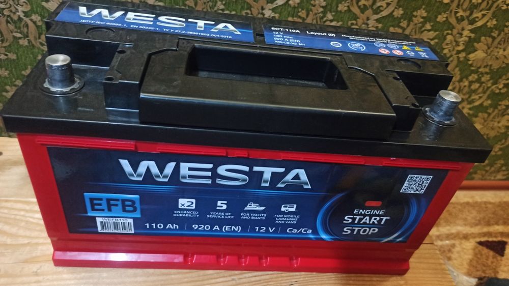 Westa 6CT-110 А 110Ah 920A 12V «+» справа (WEFB110)