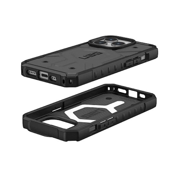 Etui UAG Pathfinder MagSafe do iPhone 15 Pro - srebrny
