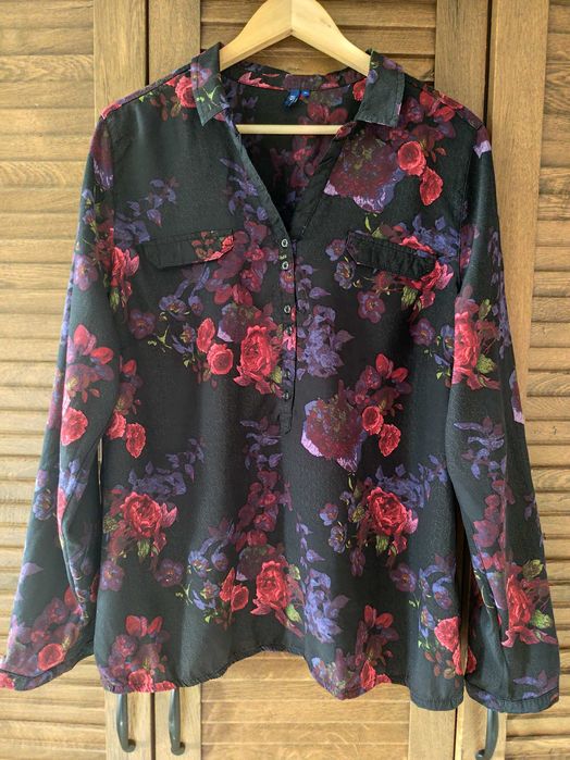 Bluzka w róże czarna L/XL jak Medicine