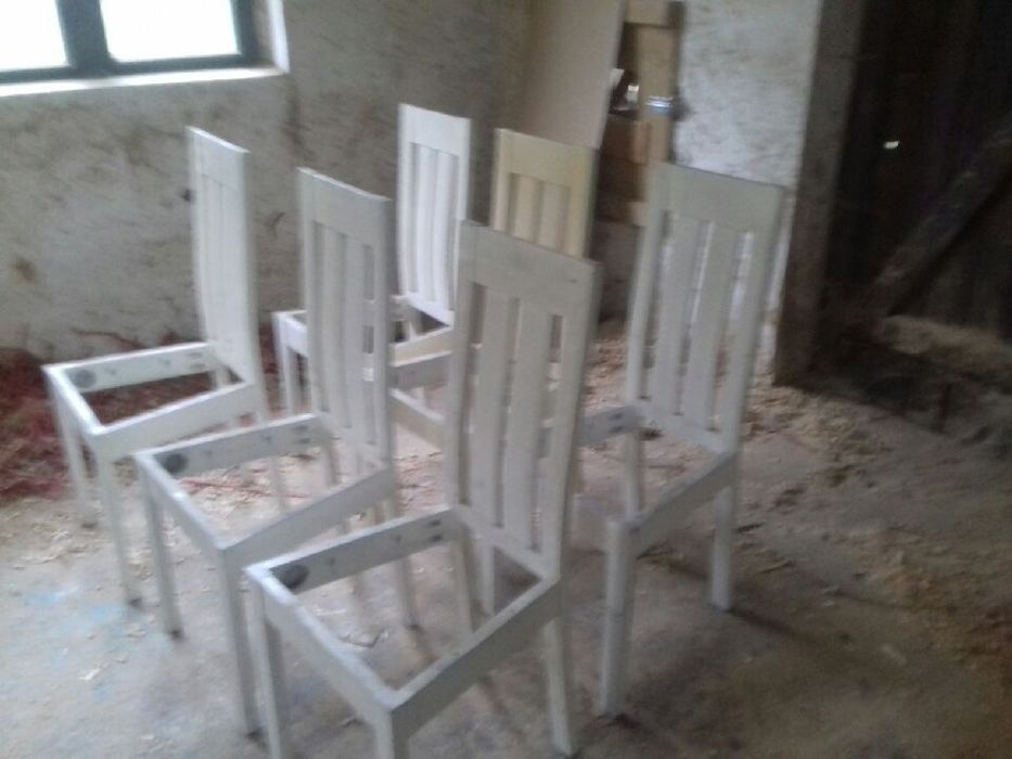 Krzesła bukowe do renowacji 6 sztuk pomalowane na biało