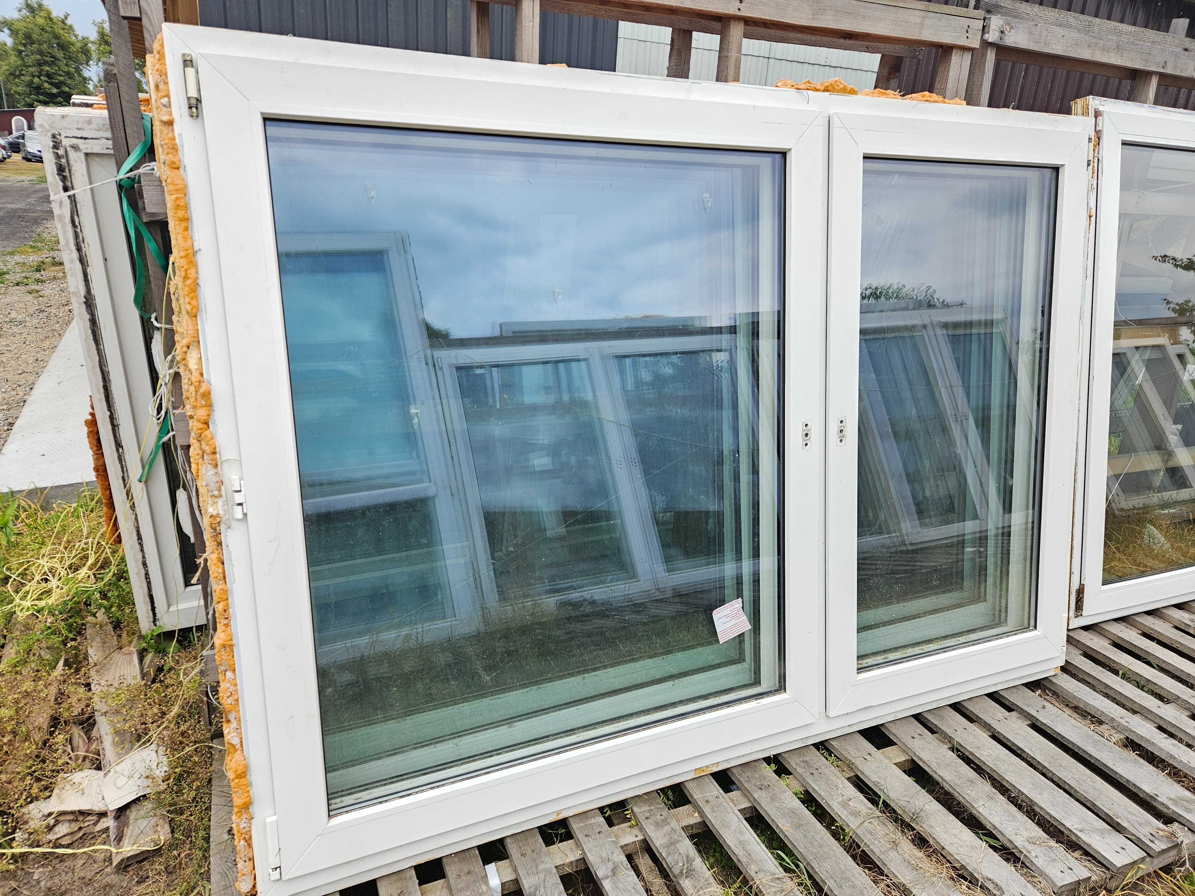 OKNA Plastikowe PCV Dwuskrzydłowe 207x144cm 4 sztuki okno białe