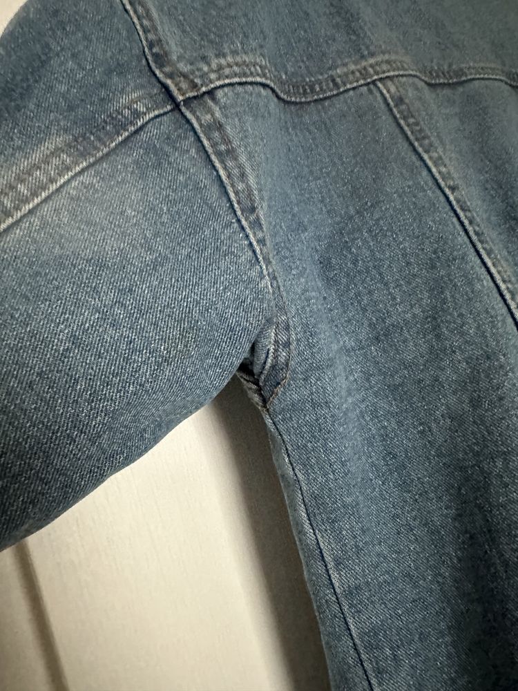 Zimowa kurtka jeansowa z kożuszkiem gruba ciepla jeans kozuch