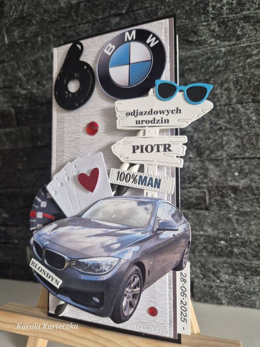 Kartka urodzinowa 18/30/40/50/60/70 dla fana BMW, męska