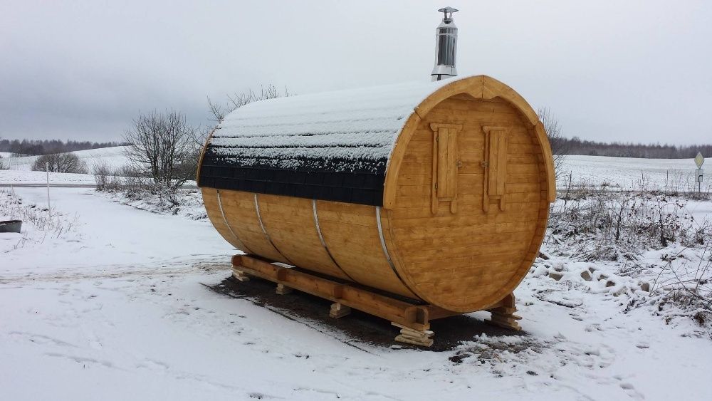 Sauna Ogrodowa Beczka 400cm Bania Ruska Drewniana Sauna z Montażem !!!