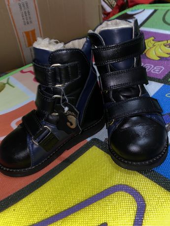 Кожаные  зимние ортопедические ботинки 15,5см  Украинский бренд