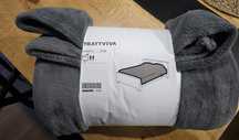 Narzuta koc IKEA Trattiviva NOWY 23Ox250 cm szary grafitowy