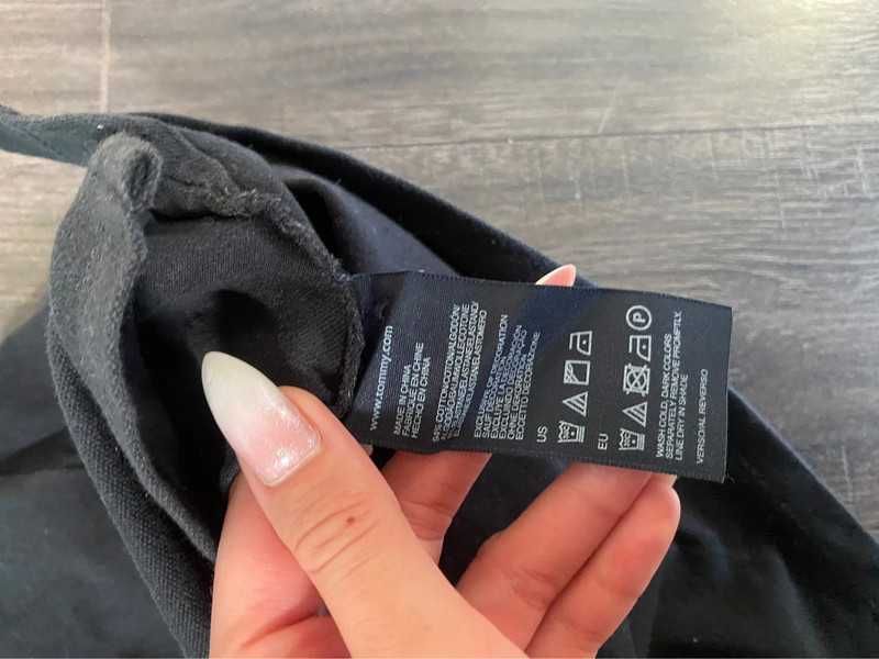 Czarne Polo damskie koszulka Polo Tommy Hilfiger slim fit