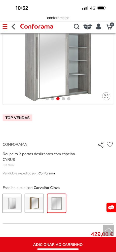 Roupeiro com portas deslizantes