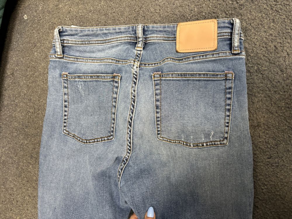 Acne studios peg blue rurki skinny  jeansy vintage wycierane