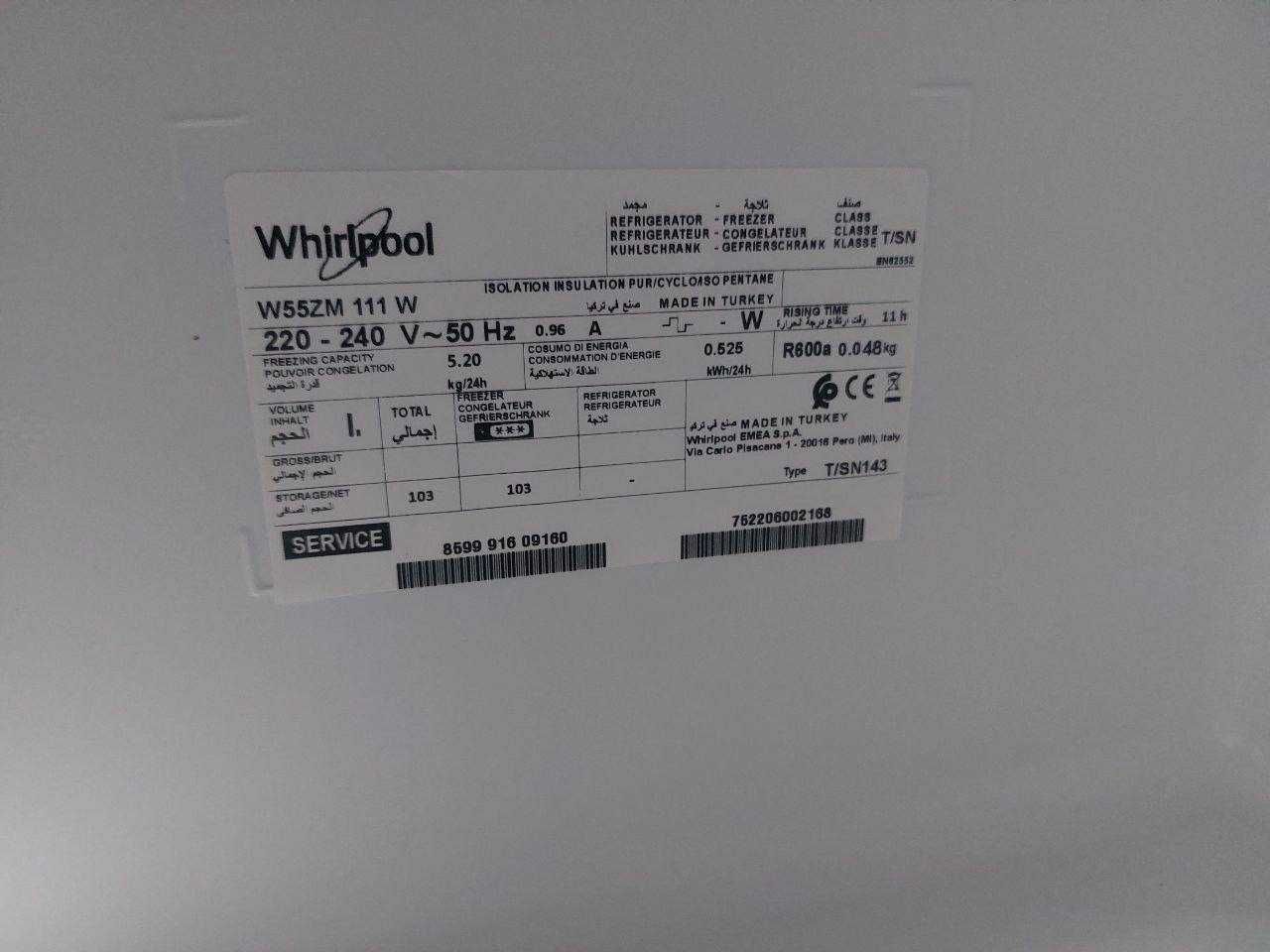 Розпродаж! Міні морозильна камера Whirlpool W55ZM 111W.