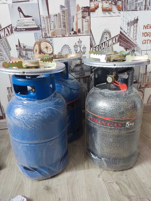 Газовый баллон 7 л с горелкой Левая резьба W21,8 мм / Турция Уценка