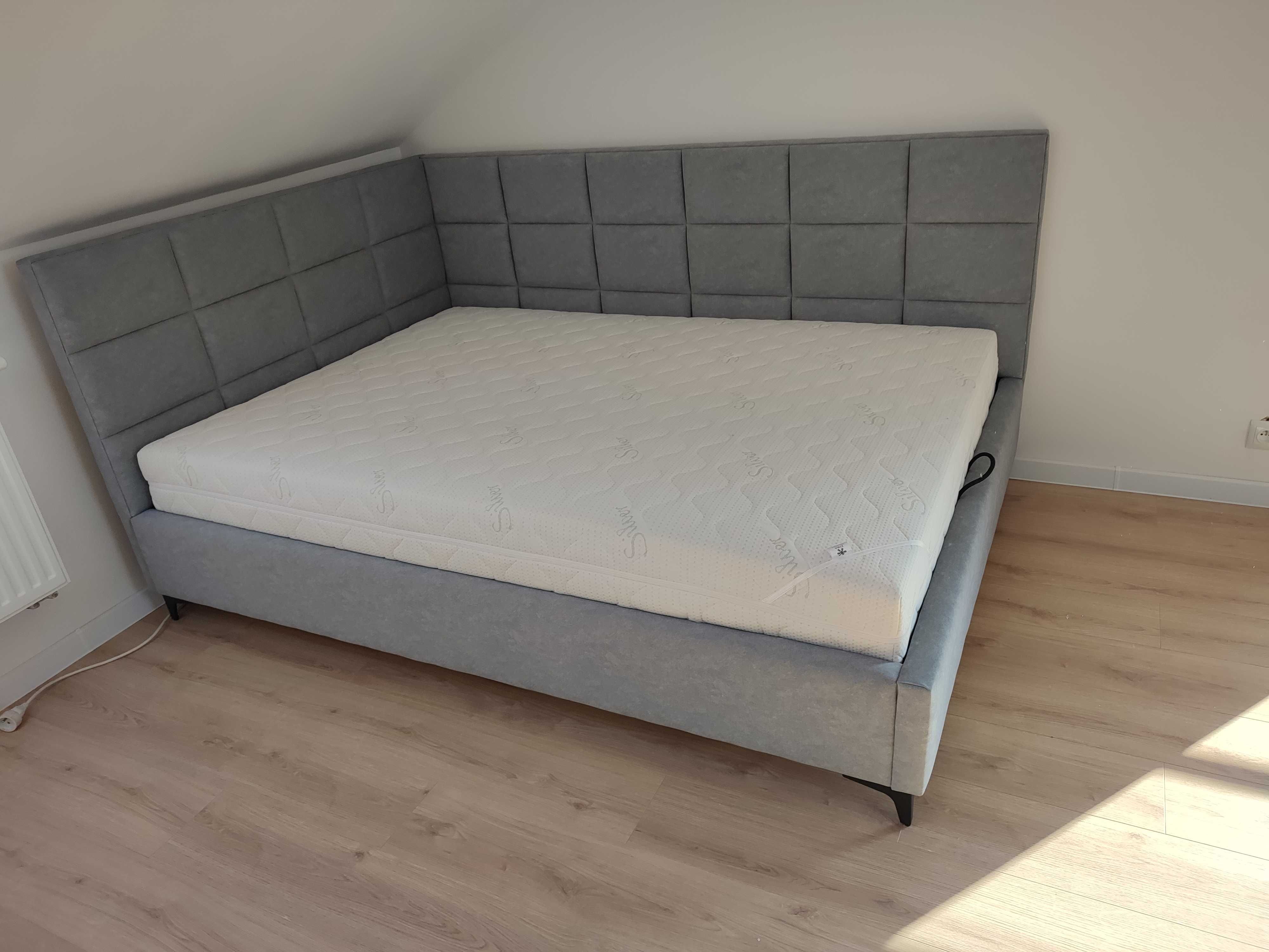 7 Łóżko tapicerowane, narożne, pojemnik, producent 120/140 x 200