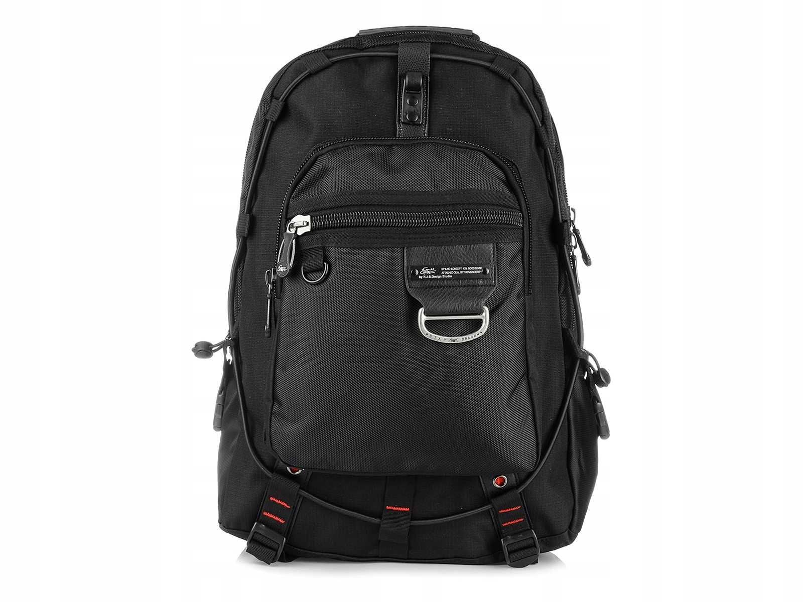 Czarny plecak miejski, pojemny na laptop, torba na wycieczki